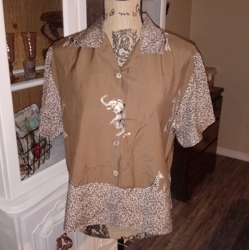 Ilyse Hart LTD Animal Print Blouse